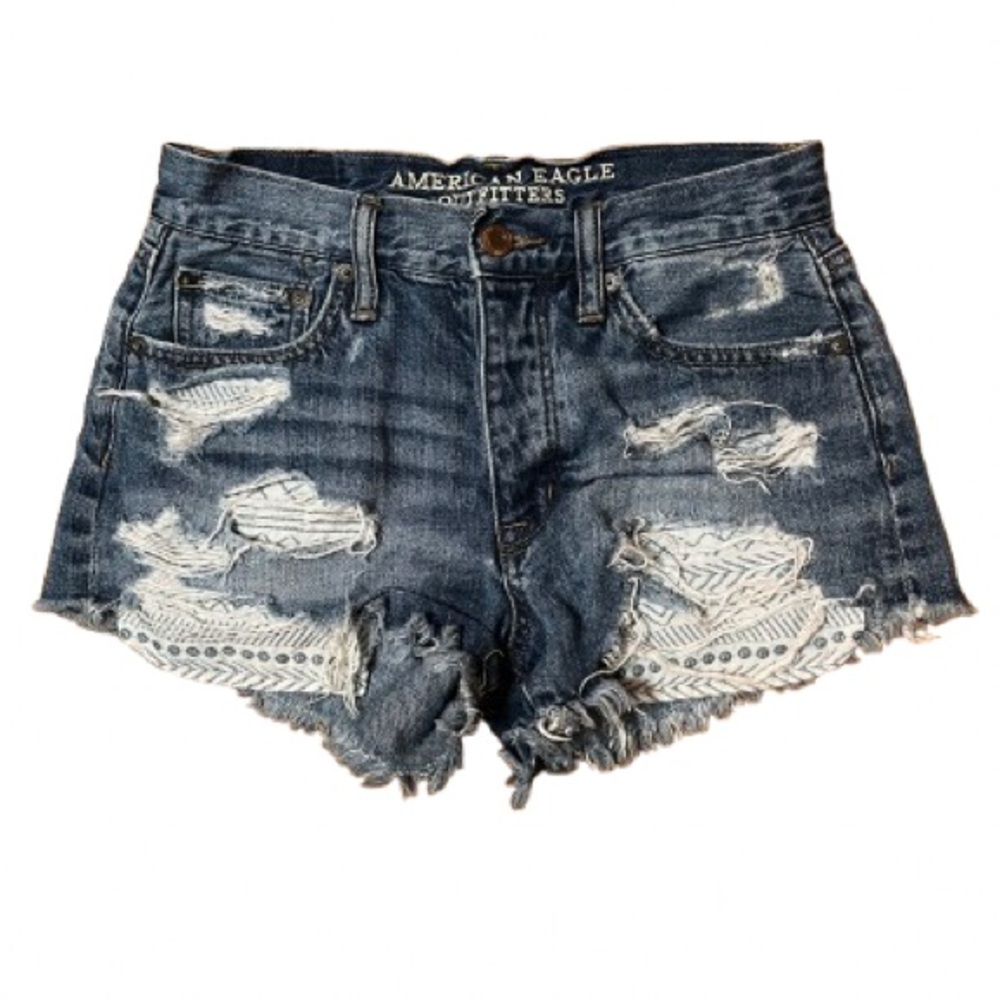 American Eagle Outfitters Vintage Hi Rise Festival Denim Shorts Size 00